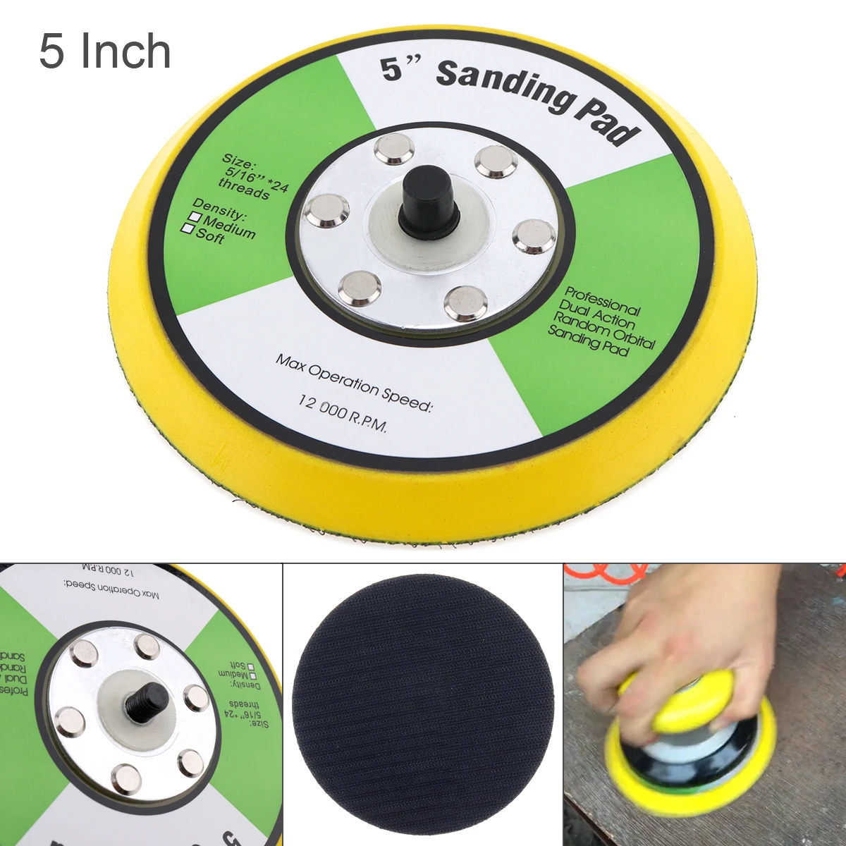 

TORO Professional 12000RPM 123mm Dual Action Random Orbital Sanding Pad for Pneumatic Sanders / Air Polishers