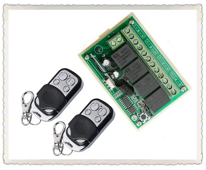 Радиоуправляемый переключатель, 12 В постоянного тока, 4 канала, 10 А, радиочастотный беспроводной переключатель с нажимным пультом дистанционного управления, 315 МГц, 433 МГц, teleswitch 2 передатчика + 1 приемник