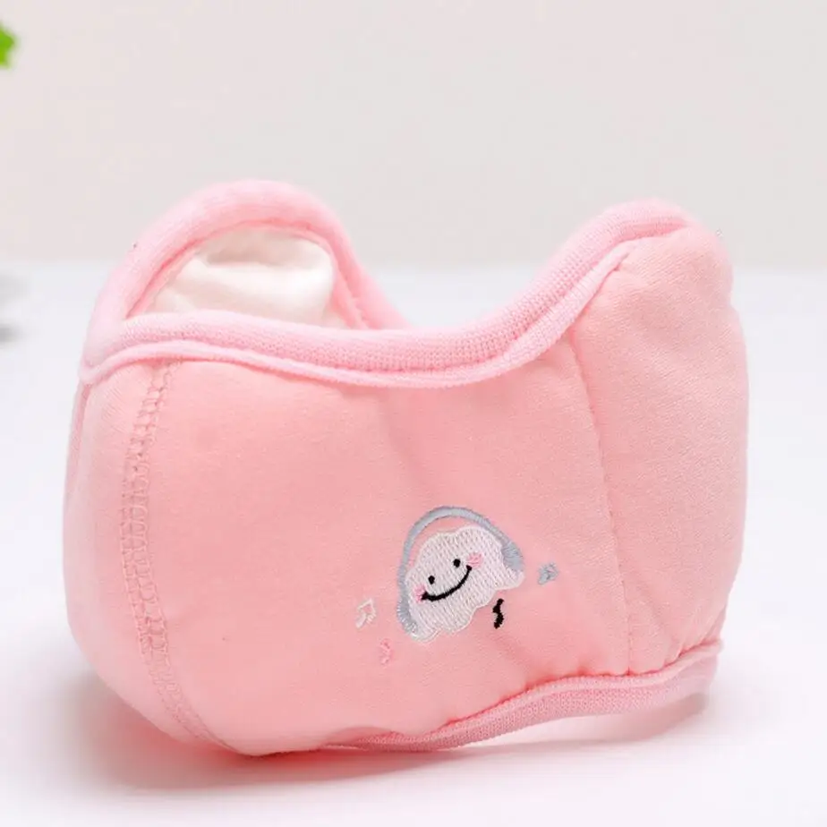 pink 2 в 1, детские защитные Теплые маски для рта, ветрозащитные наушники для мальчиков и девочек, зимние маски против пыли, хлопковая маска против гриппа - Цвет: pink