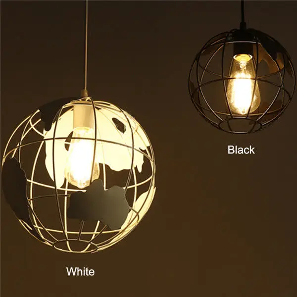

White European Retro Iron Earth Pendant Light Dinning Room Bedroom Suspension Hanging Lights AC110V/220V E27