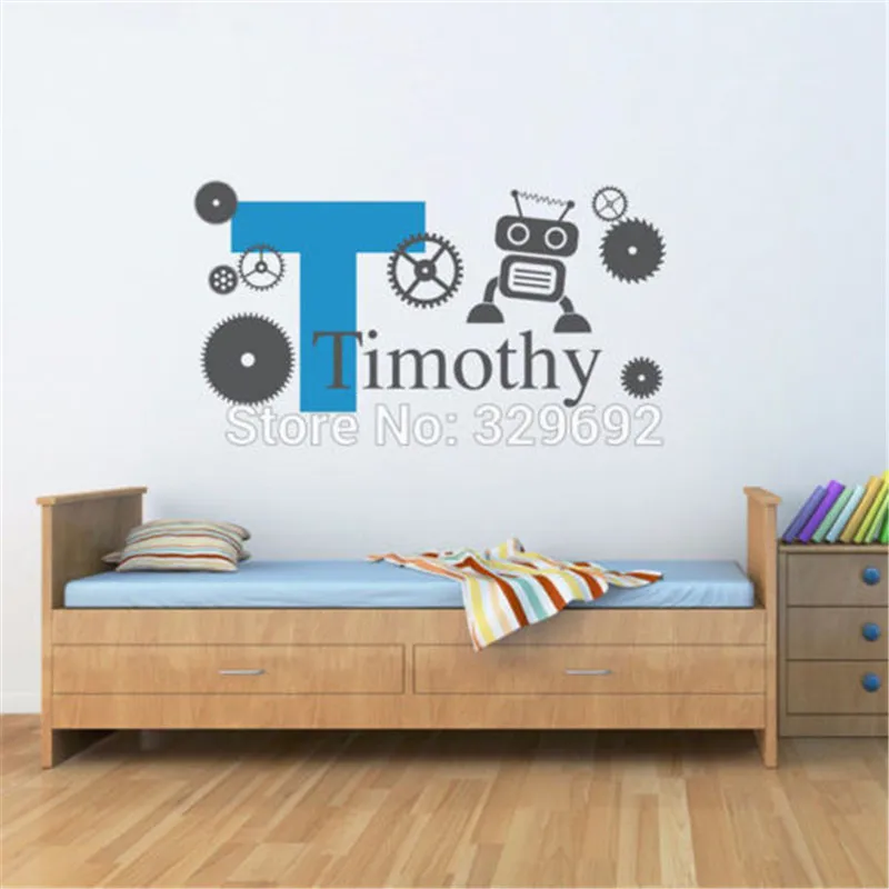 

Cute Cartoon Wall Stickers Children's Bedroom Wall Decor Home Kids Room Wall Papers Custom Name