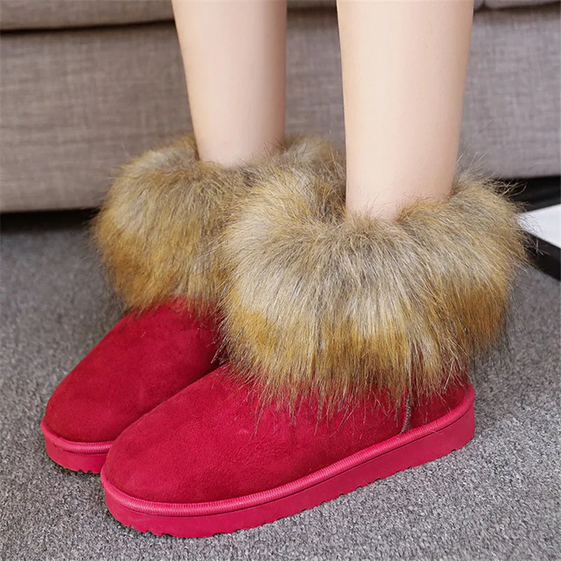 2017 г. роскошные сапоги из конского волоса зимние искусственной замши с плюшевой