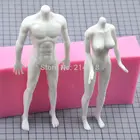 Женская полноразмерная форма сделай сам, поворотная модель, тело, грудь, кукла, Пищевая силиконовая форма для мужчин