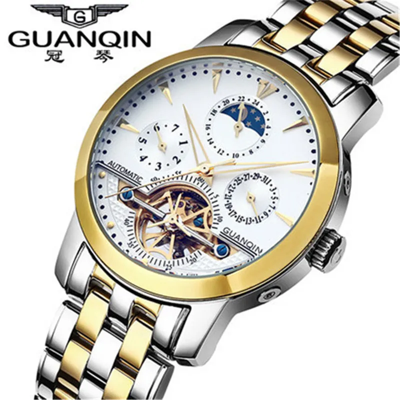 Relogio masculino Для мужчин S Часы Топ бренд класса люкс GUANQIN Военное Дело Tourbillon