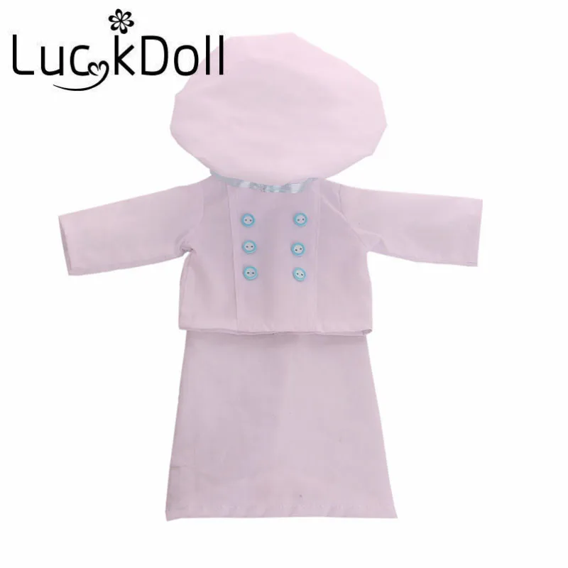 Одежда шеф-повара LUCKDOLL подходит для 18-дюймовых американских кукол 43 см