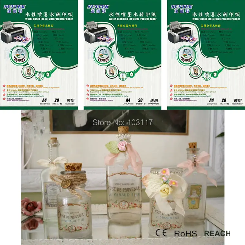 Прозрачная водоотталкивающая переводная бумага для создания наклеек струйного