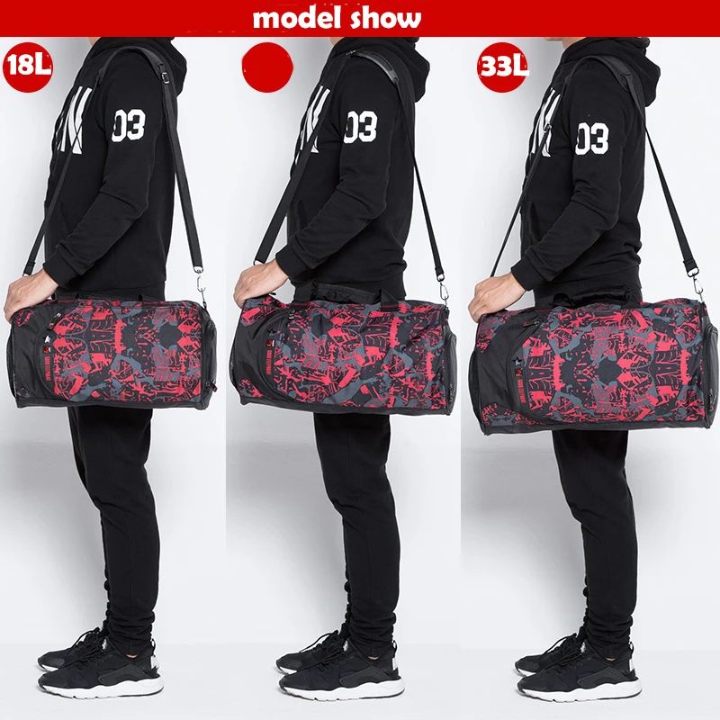 High Quality 18L / 33L Camo Color Shoulder Sports Bag For Gym Shoes Storage Basketball Bag Women Dance Yoga Fitness Bag SGC002