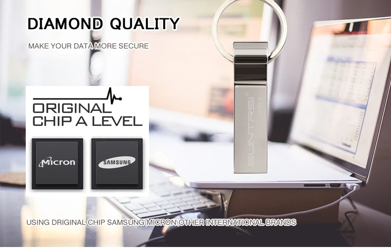 Флеш-накопитель Suntrsi USB3.0, 128 ГБ, 64 ГБ, 32 ГБ, 16 ГБ, реальная емкость, водонепроницаемая металлическая флешка, высокоскоростной флеш-накопитель с логотипом на заказ