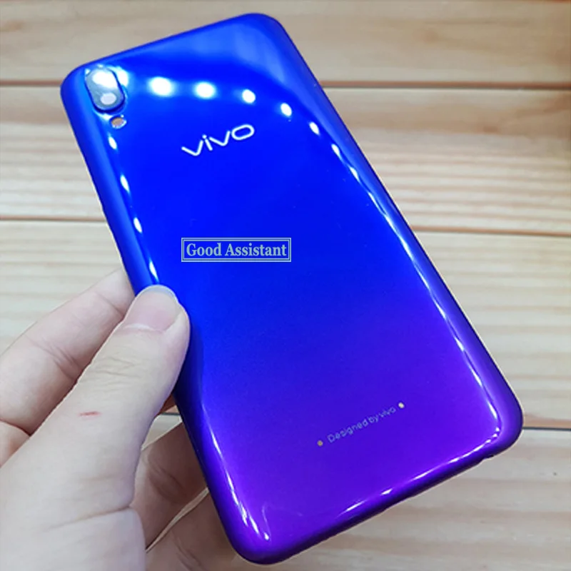 Blue purple Новинка 6,2 ''для BBK Vivo Y91 Y91i Y91c Y93 Y93s Y93st Y93 Lite Y95 U1 задняя крышка батарейного отсека, корпус, чехол, Задняя стеклянная линза, запчасти - Цвет: Blue purple