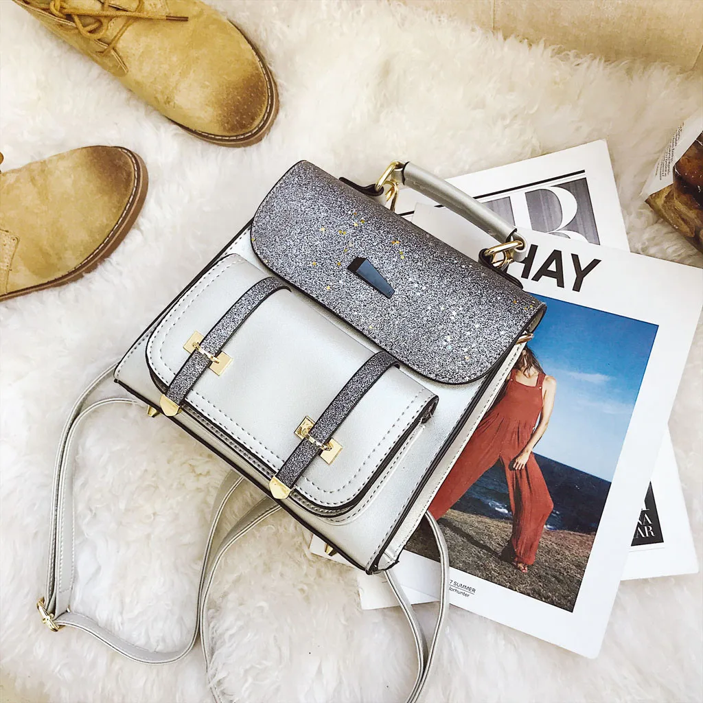 Женский рюкзак из натуральной кожи mochila, модные женские рюкзаки с блестками для улицы, яркие рюкзаки, дорожная сумка, школьная посылка# 4gh