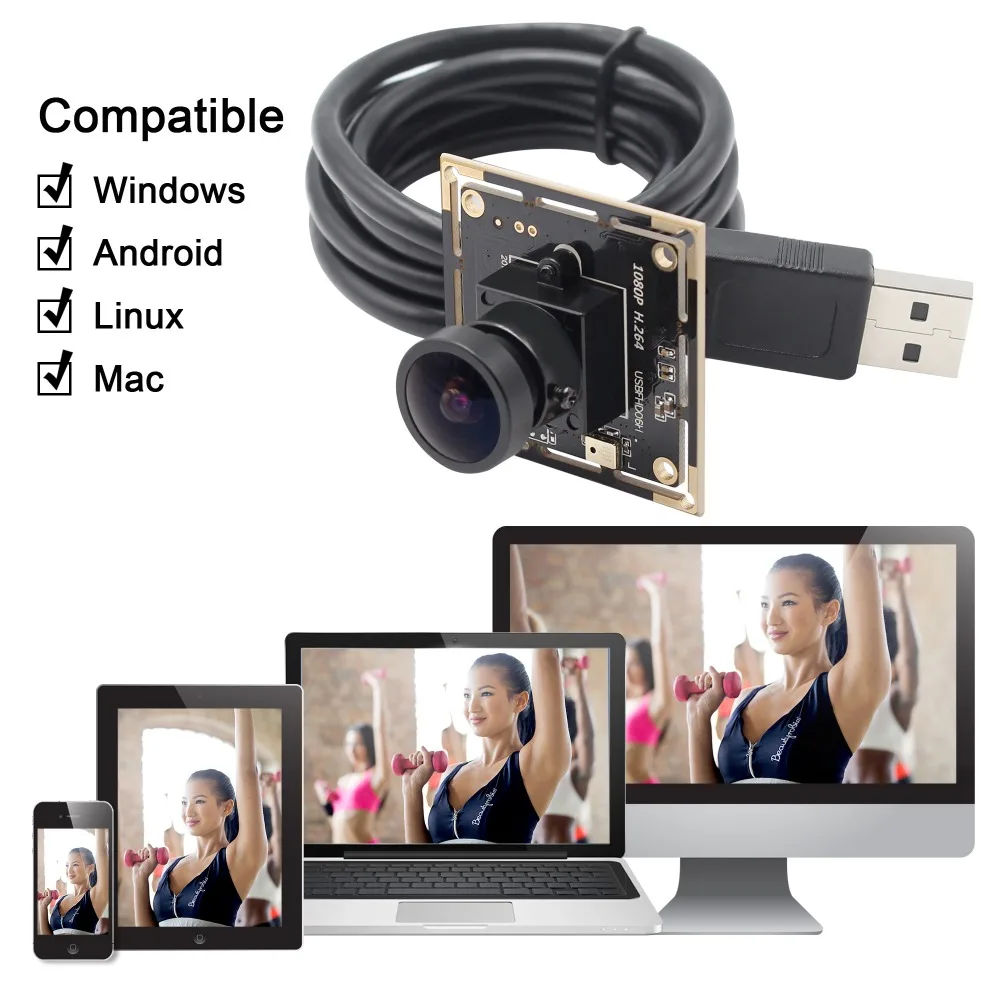 USB веб камера рыбий глаз 38*38 мм микрофон H.264 30 кадров в секунду 1920*1080 для