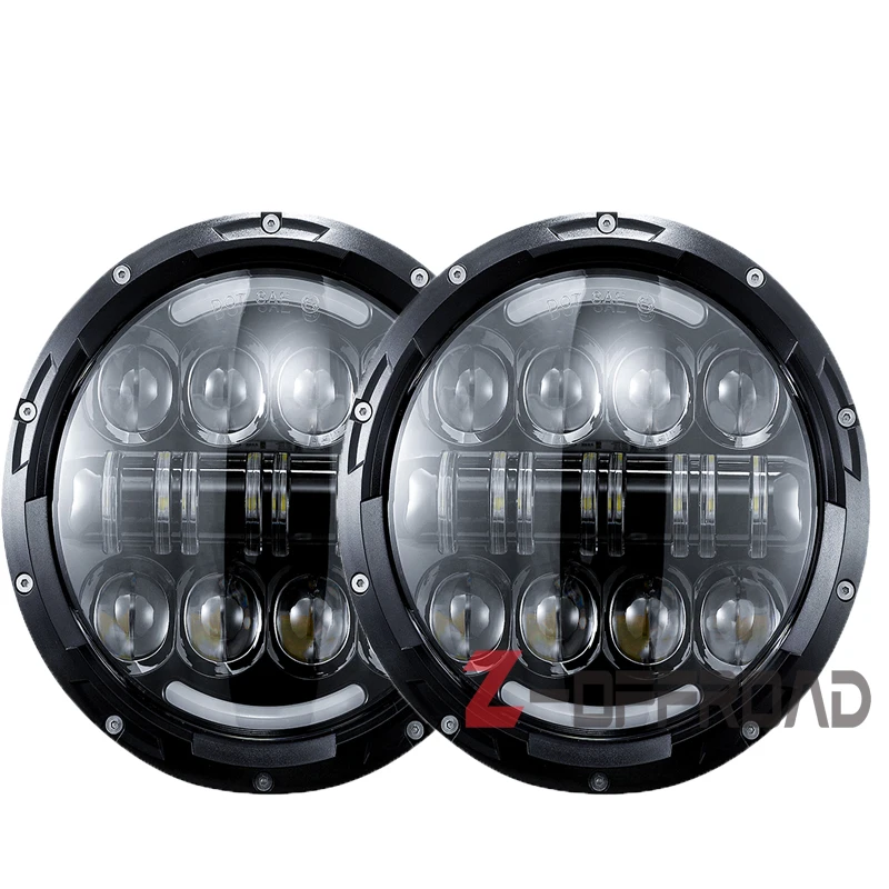 Для Lada Niva UAZ 7 "Внедорожная Светодиодная лампа для фар дюймов Круглая черная H4 до - Фото №1