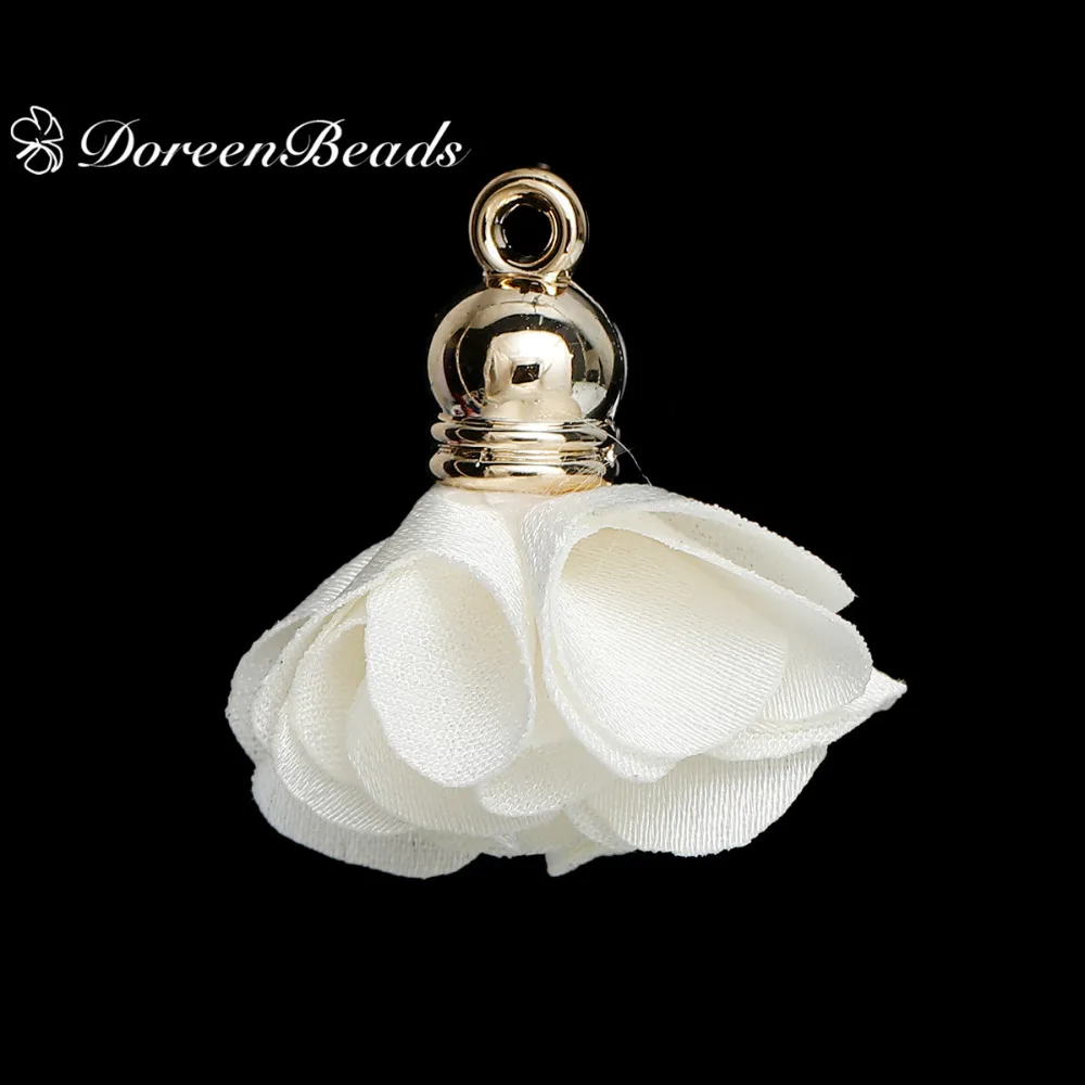 Подвески DoreenBeads из полиэстера с кисточками Позолоченные