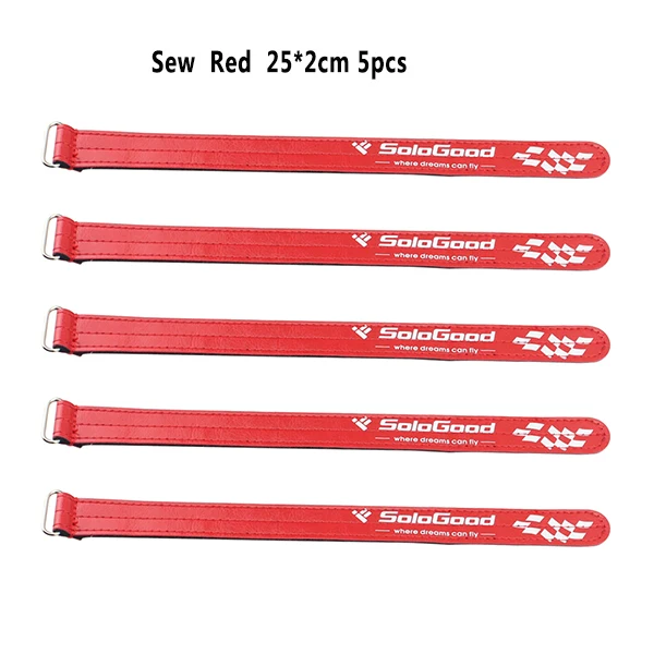Sew Red 25cm Высокое качество sologood 5pcs сильные 25* 2 см липо батареи галстук кабель связать лямки красочные для RC вертолет quadcopter модел - Цвет: Sew Red 25cm