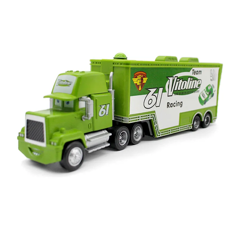 Disney Pixar Cars Lightning Mcqueen 2 шт. No.61 Vitoline Mack Truck & Racer Литые металлические модельные игрушки