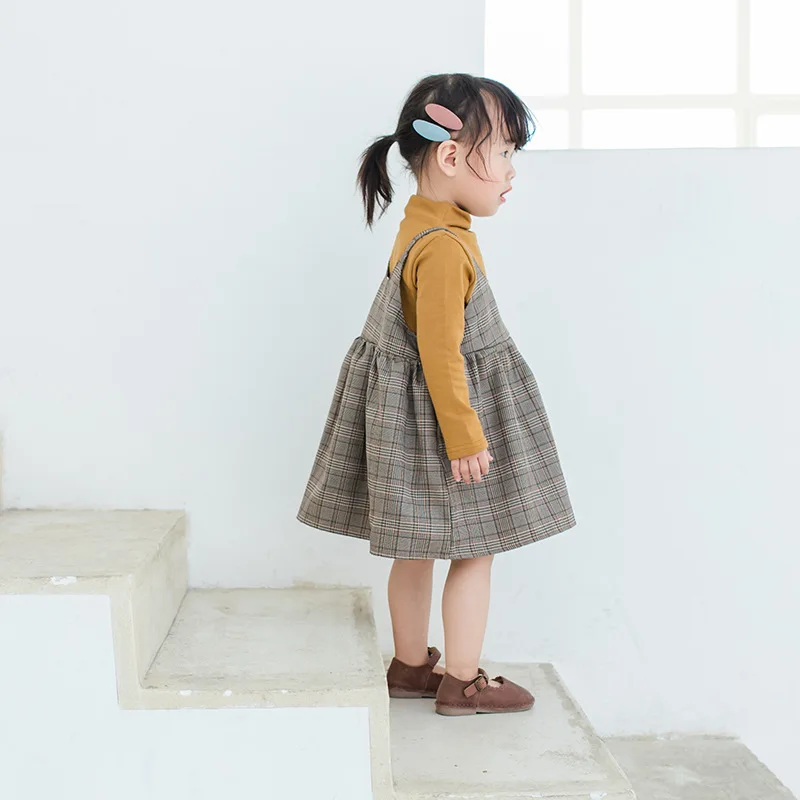 2019 Spring cute baby girls fashion plaid slip dress girl all-match casual princess children clothes | Детская одежда и обувь