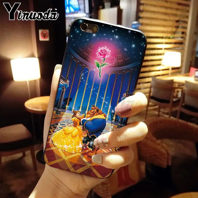 Yinuoda Чехол для мобильного телефона с рисунком красавицы чудовища розы iphone 8 7 6S Plus 5