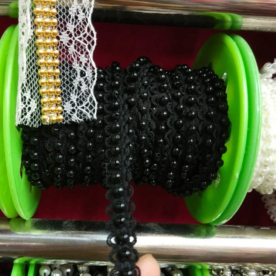 5 ярдов бусины жемчуг белый цвет отделка бисером кружево эластичное женское