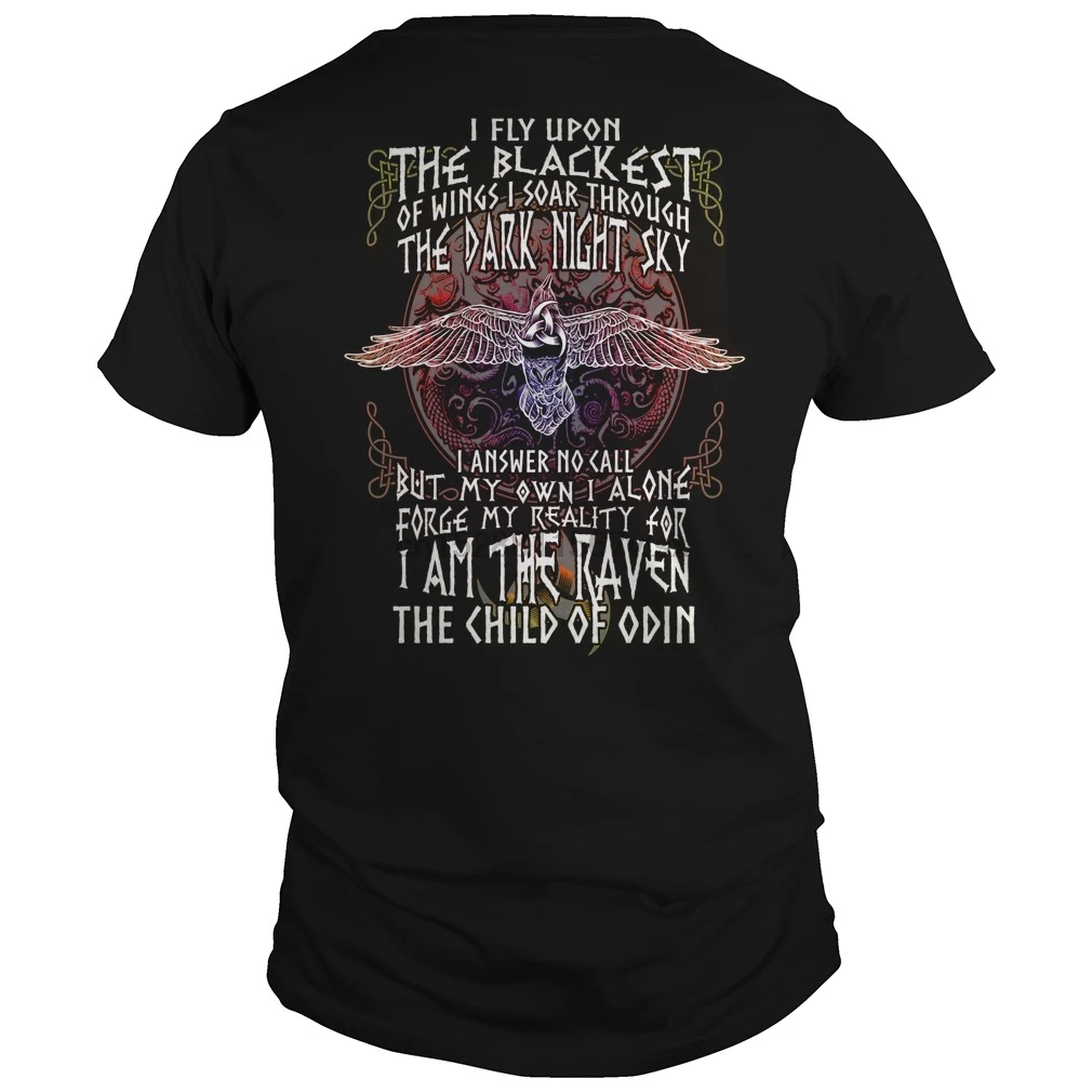 Мужская футболка с коротким рукавом VIKING I AM THE RAVEN cool Женская Топы|Мужские