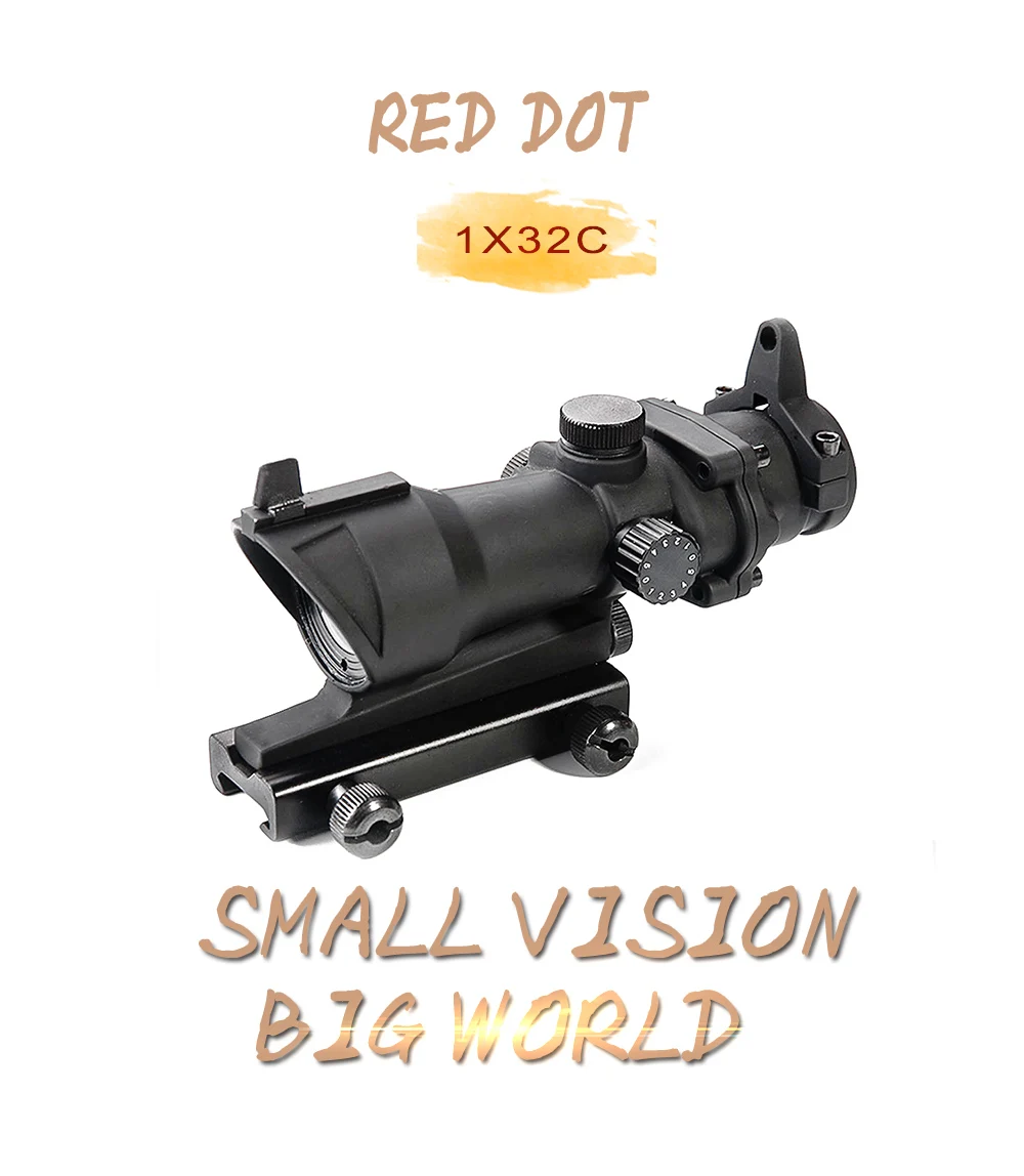 ACOG 1X32 красный точечный прицел тактический быстросъемное освещение регулировка охотничьего прицела страйкбол коллиматор оптический прицел