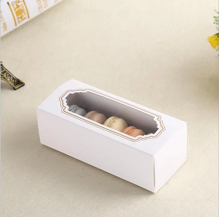 

20pcs/lot White Macaroon paper Drawer box packing with PVC window,Wedding/Birthday party Biscuits gift boxes for guests