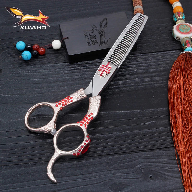KUMIHO 2017 new arrival hair teeth scissors 6 inch Japanese stainless steel 440C high quality for barber promotion | Красота и