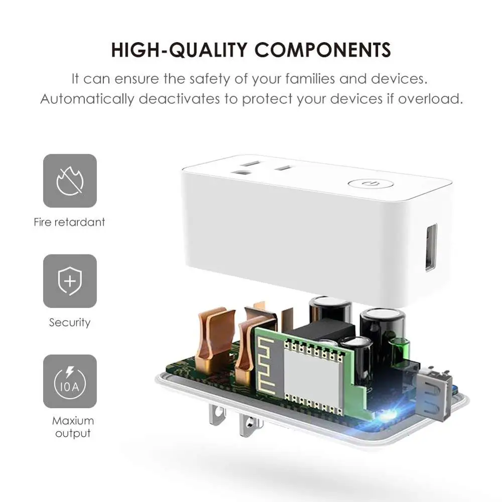 США Smart plug Wifi мобильный удлинитель с usb мини разъемом приложение дистанционное