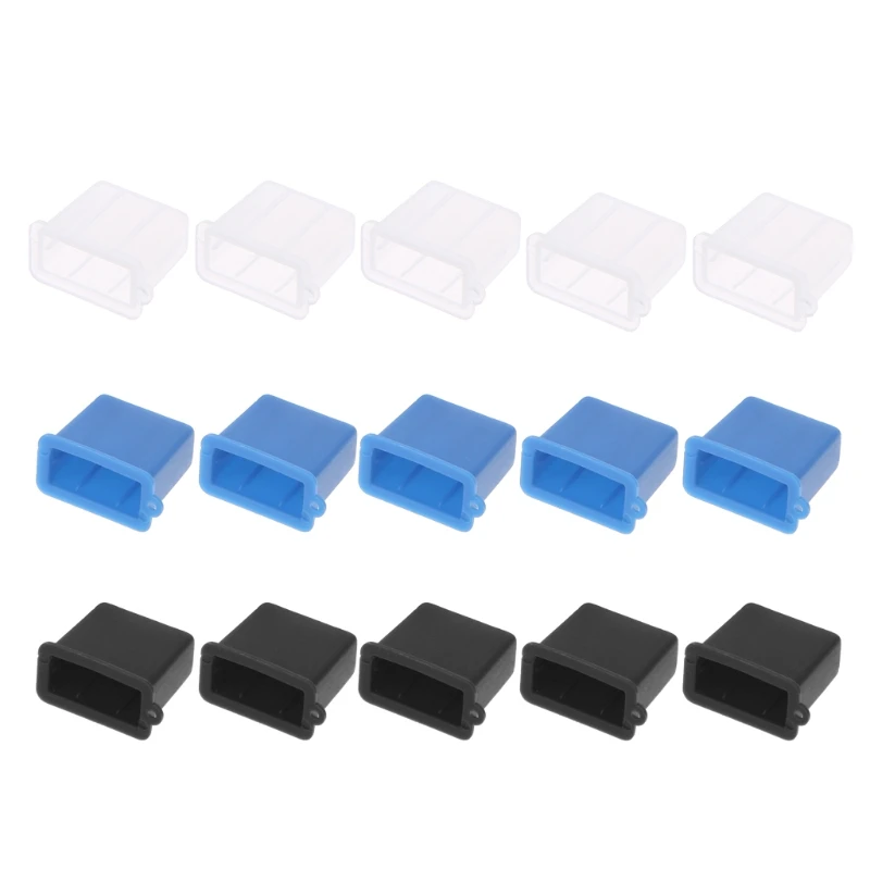

5Pcs Silicone USB Type A Male Anti-Dust Plug Stopper Cap Cover Protector