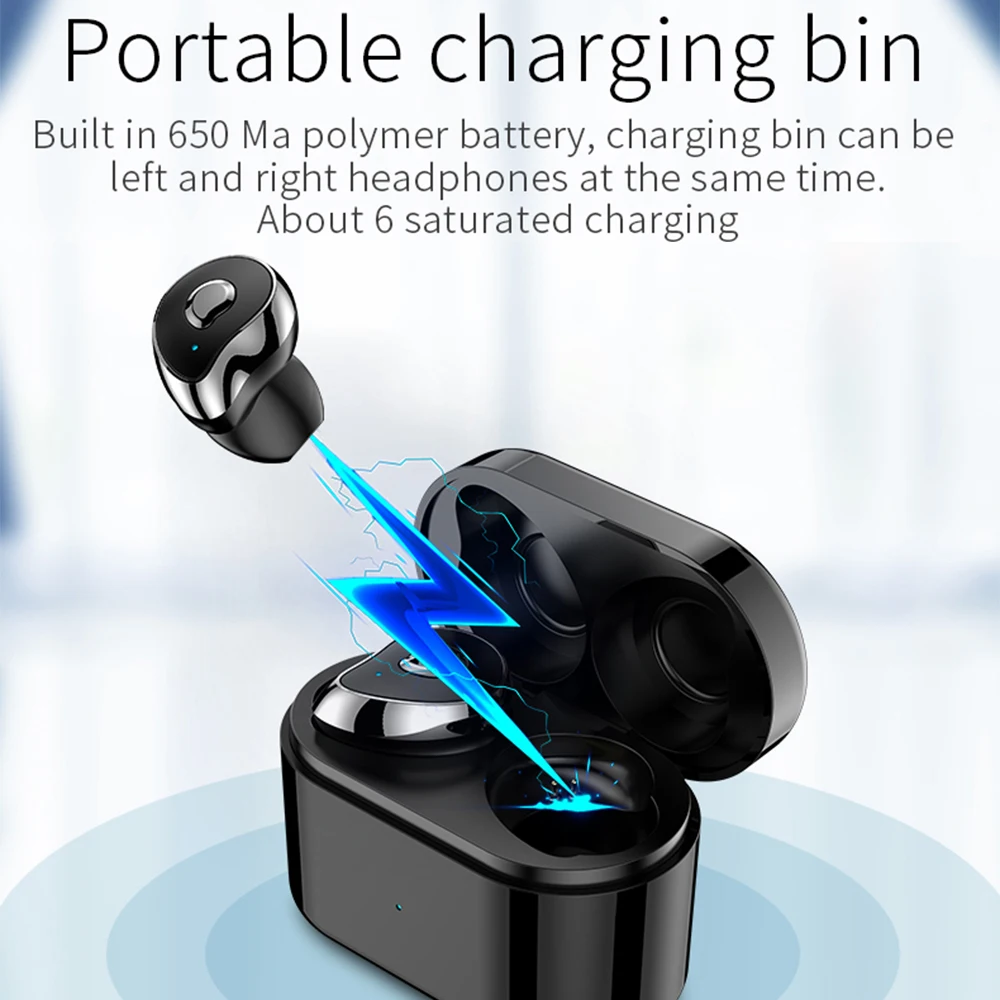 Мини наушник Bluetooth TWS 5 0 половинные вкладыши беспроводные наушники гарнитура