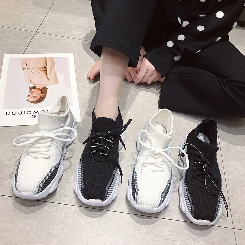 Летние сетчатые Женские Дышащие tenis feminino на шнуровке Уличная Повседневная обувь