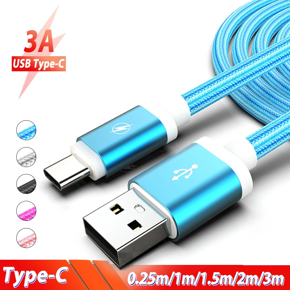 Кабель для зарядки телефона usb type C зарядный плоский кабель Tipo Usb android устройств Fabel