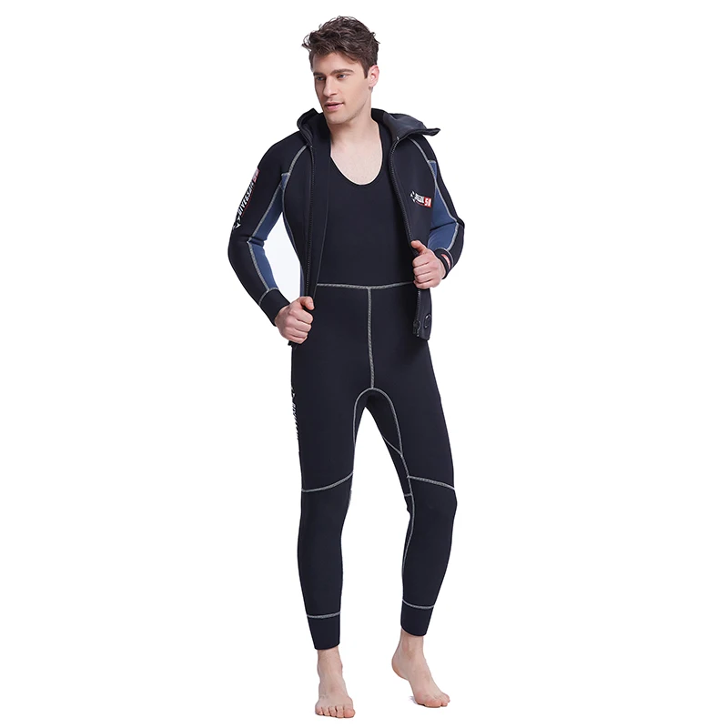 Мужские неопреновые гидрокостюмы из двух предметов 5 мм с двойной теплой