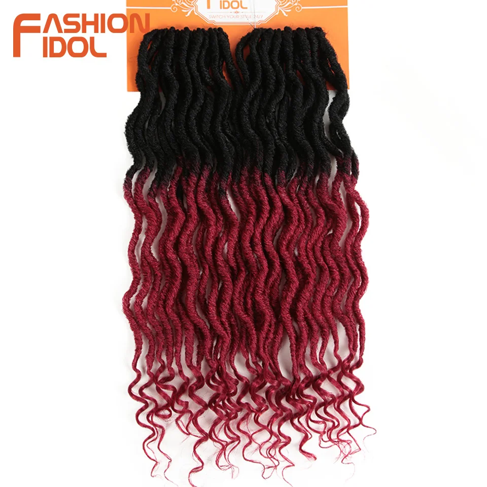 Мода IDOL Faux Locs Crotchet волосы для наращивания 20 дюймов вязанные крючком косички мягкие натуральные синтетические волосы Омбре синие коричневые волосы косички