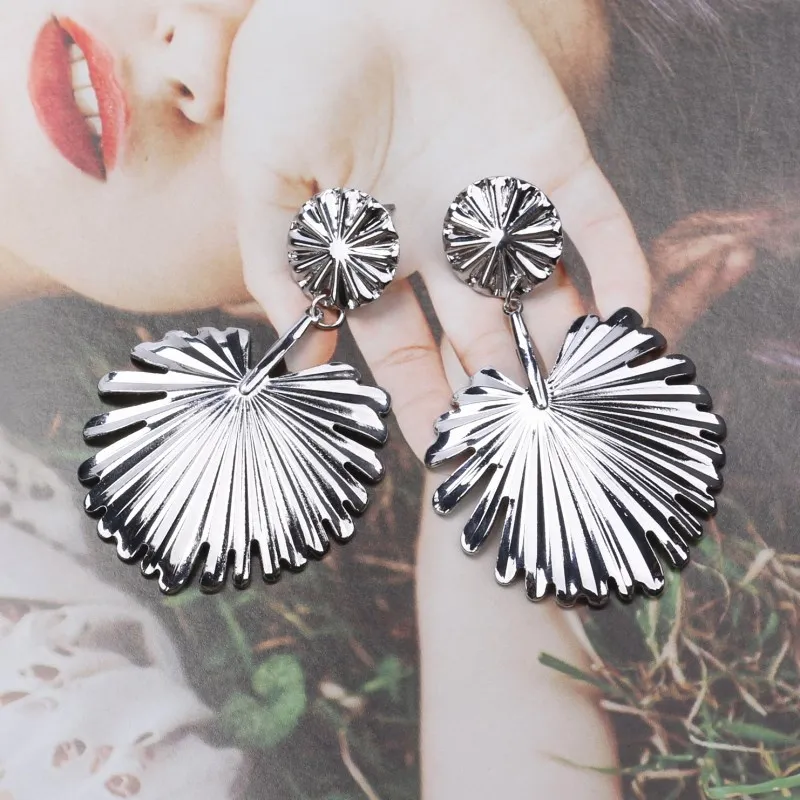 248 silver European& American Exaggerated Round Coin Drop Earring for Women Pendientes Vintage Geometric Metal Large Earrings Jewelry Gift - Окраска металла: 248 silver