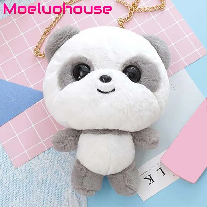 Moeluohouse панда форма для женщин Девушка плечо сумка через на молнии цепи плюшевые