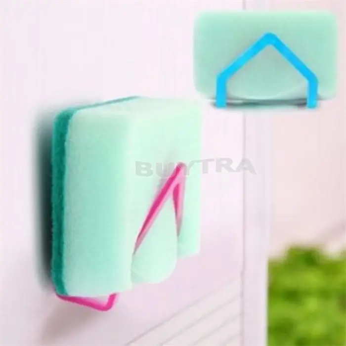 Новый пластиковый держатель для губки складной удобный кухонный на присоске