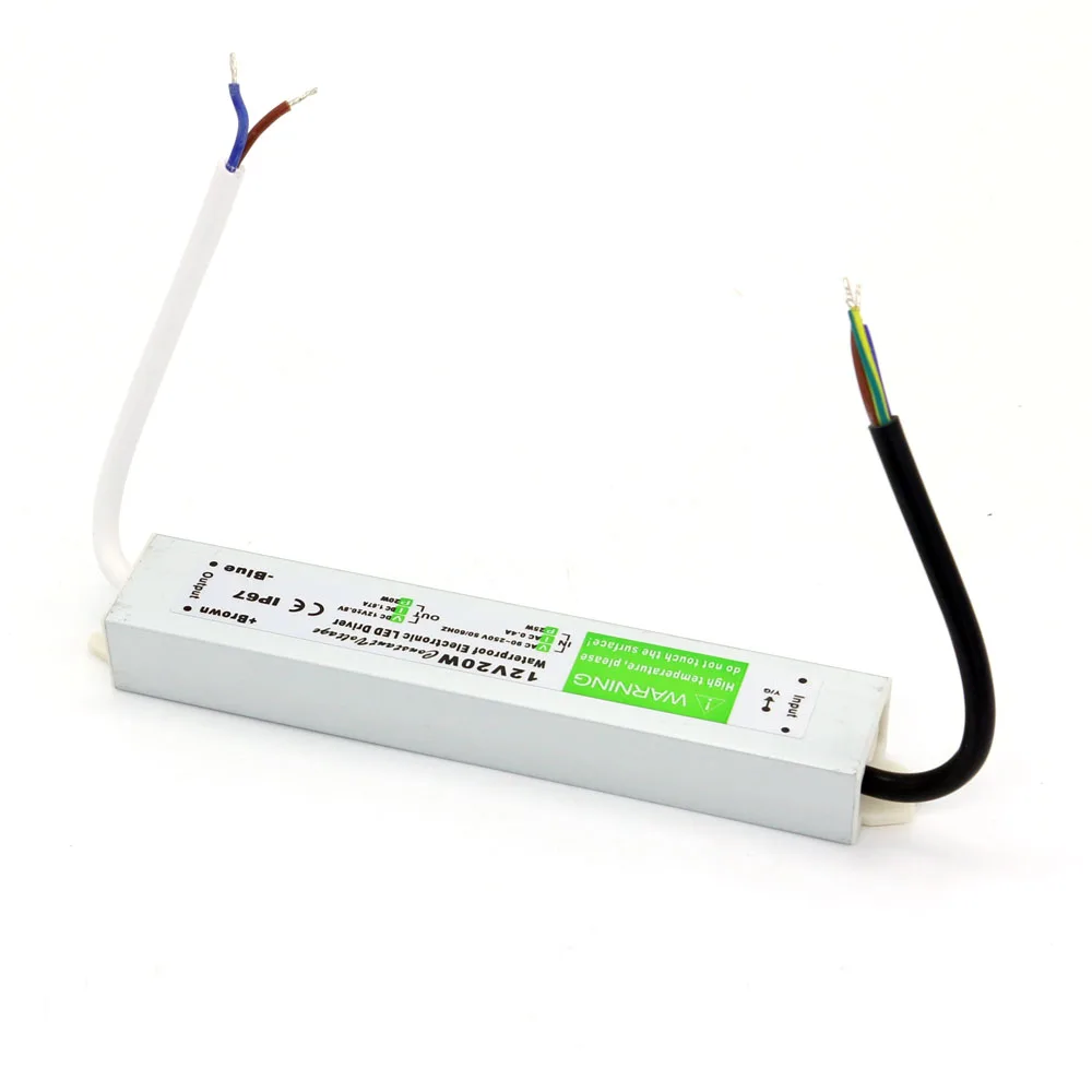 DC 12V Outdoor Waterproof ip67 Power Supply AC 90-250V to 20W Led Driver Constant Voltage for Lights |