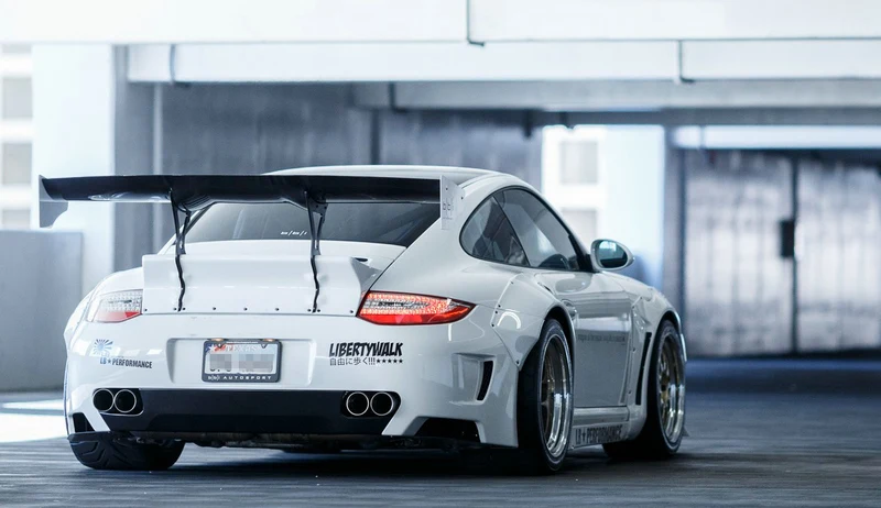 Для Porsche 911 997 LB Стиль FRP стекловолокно Полный широкий обвес стекловолокна гоночная часть(турбо модель, использовать позднюю модель задний светильник