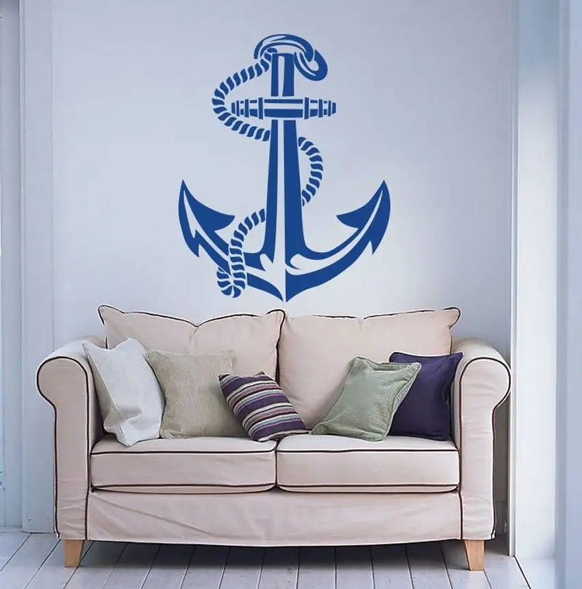 

New Arrival Nautical Ship Anchor Sailor Boat Wall Decal Home Decor Art Wall Sticker Vinyl Mural Carved Wall Paper ES-51