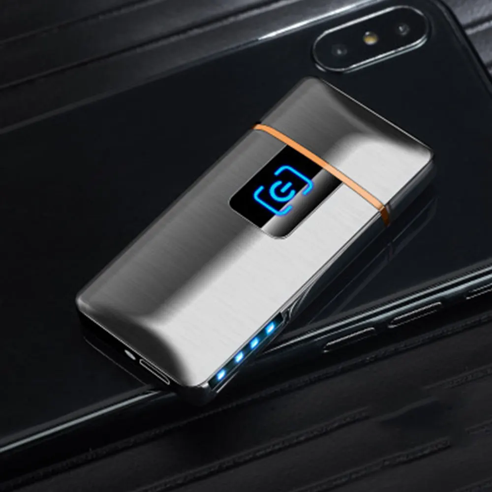 Новинка тонкая usb зарядка зажигалка с сенсорным экраном электронные зажигалки
