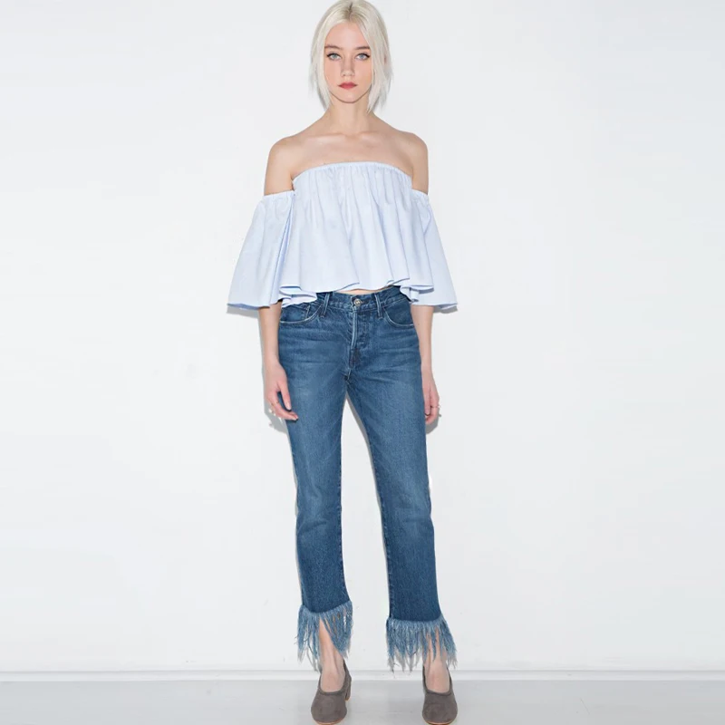 IEASYSEXY Марка 2017 Женская Мода Европа Сексуальная Складки Слэш Шею Воротник С