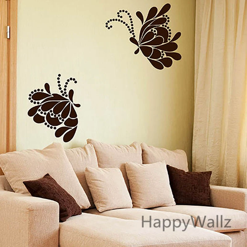 

Butterflies Wall Decal Removable Wall Stickers DIY 2 Butterflies Modern Wall Decors Animal Wall Stickers A25