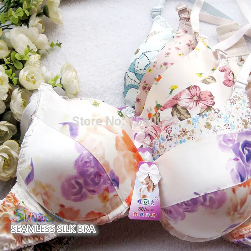 Бюстгальтер из чистого шелка противоаллергенный бюстгальтер с подкладкой 100%