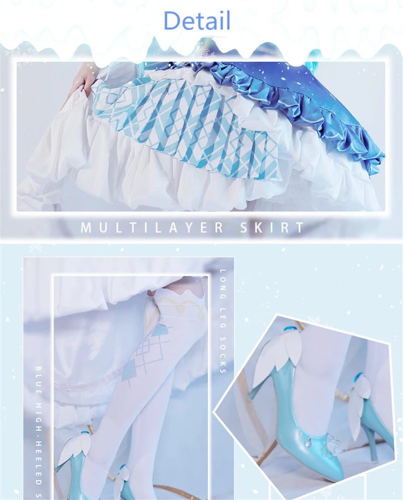 Customsized косплей Vocaloid Хацунэ Мику звезды и Снег Мику женский косплей-костюм платье аниме Хэллоуин вечерние костюмы