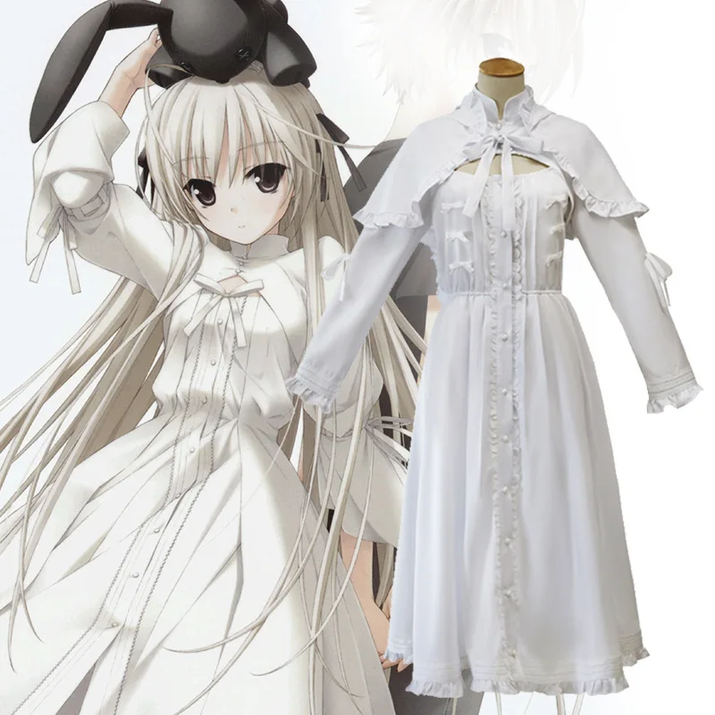 Yosuga no Sora Kasugano/костюм для косплея на Хэллоуин белое хлопковое милое платье лолиты