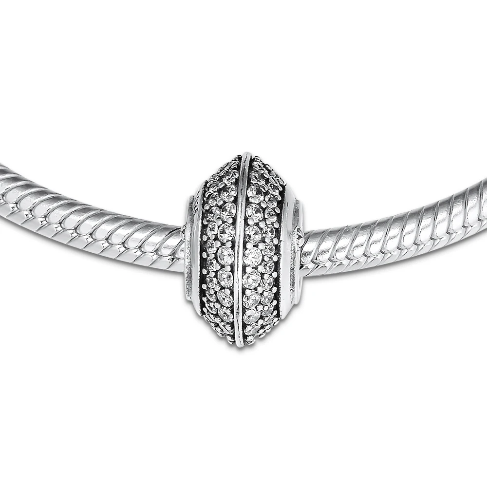

Fits for Europe Charms Bracelets Sparkling Pave Beads 100% 925 Sterling Silver Jewelry Free Shipping