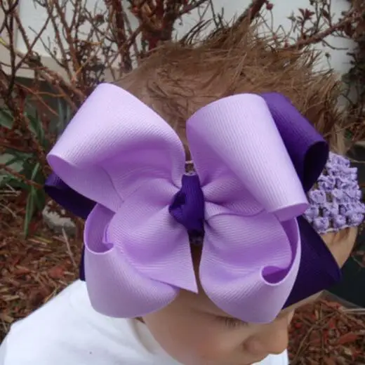 

100pcs Boutique Double Layered BIG Orchid Purple hair bow on a headband