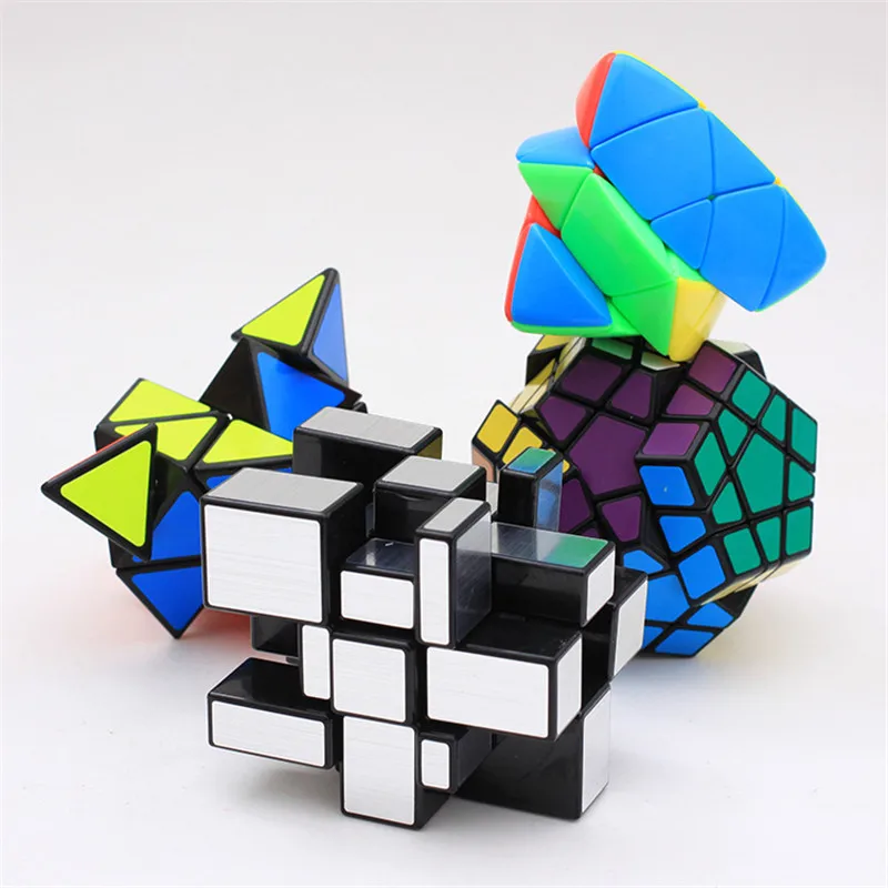 4Pcs/Set Megaminx Dodecahedron 12 Sided Speed Magic Cube Profession Shaped Pyramid Mirror Puzzle Educational Toys For Kids | Игрушки и