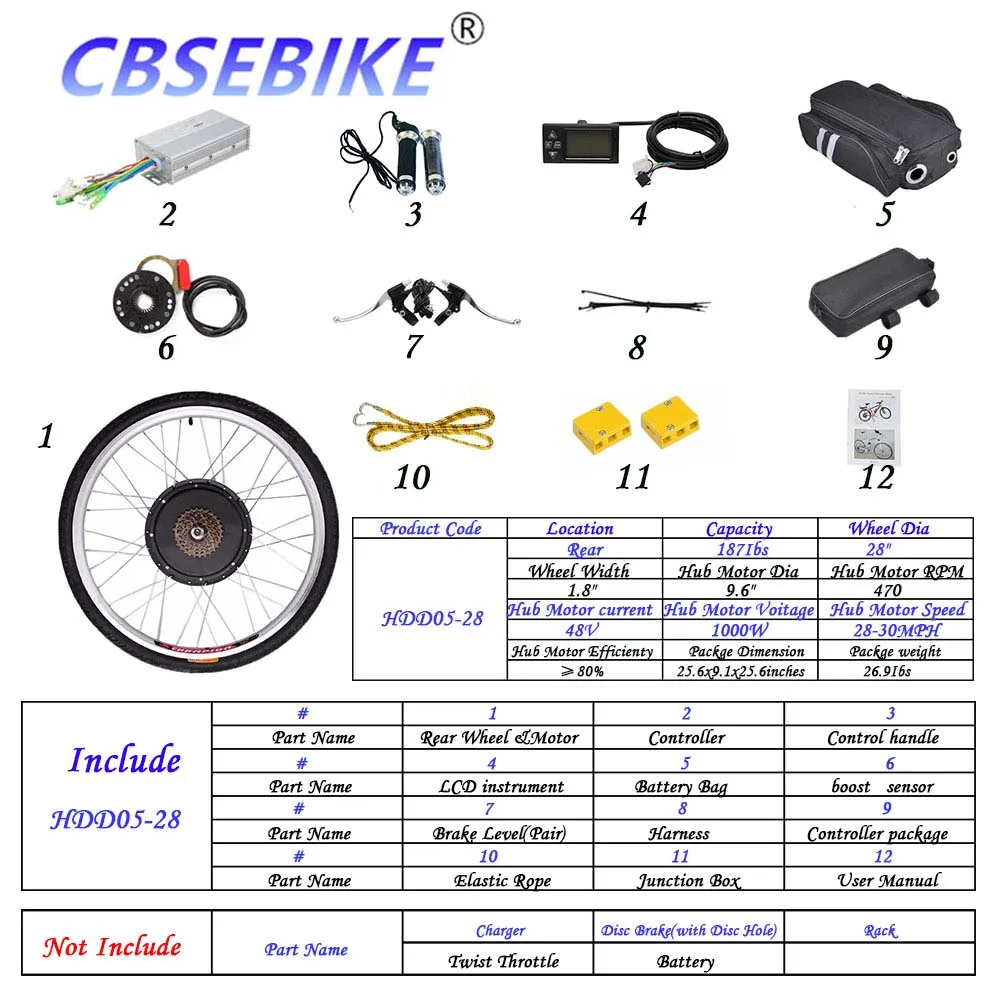 28inch 48v1000w HDD5 CBSEBIKE задняя часть электровелосипеда колеса высокоскоростной конверсионный комплект 36v250w 36v500w 28 дюймов HDB04-28 - Цвет: 28inch 48v1000w HDD5