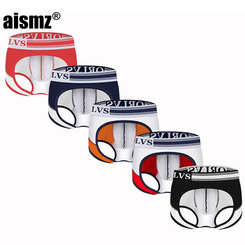 Aismz Gay Jockstrap 5 шт./лот нижнее белье Мягкие Трусы-стринги для мужчин стринги Cueca гей